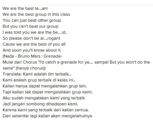 yel yel bahasa inggris