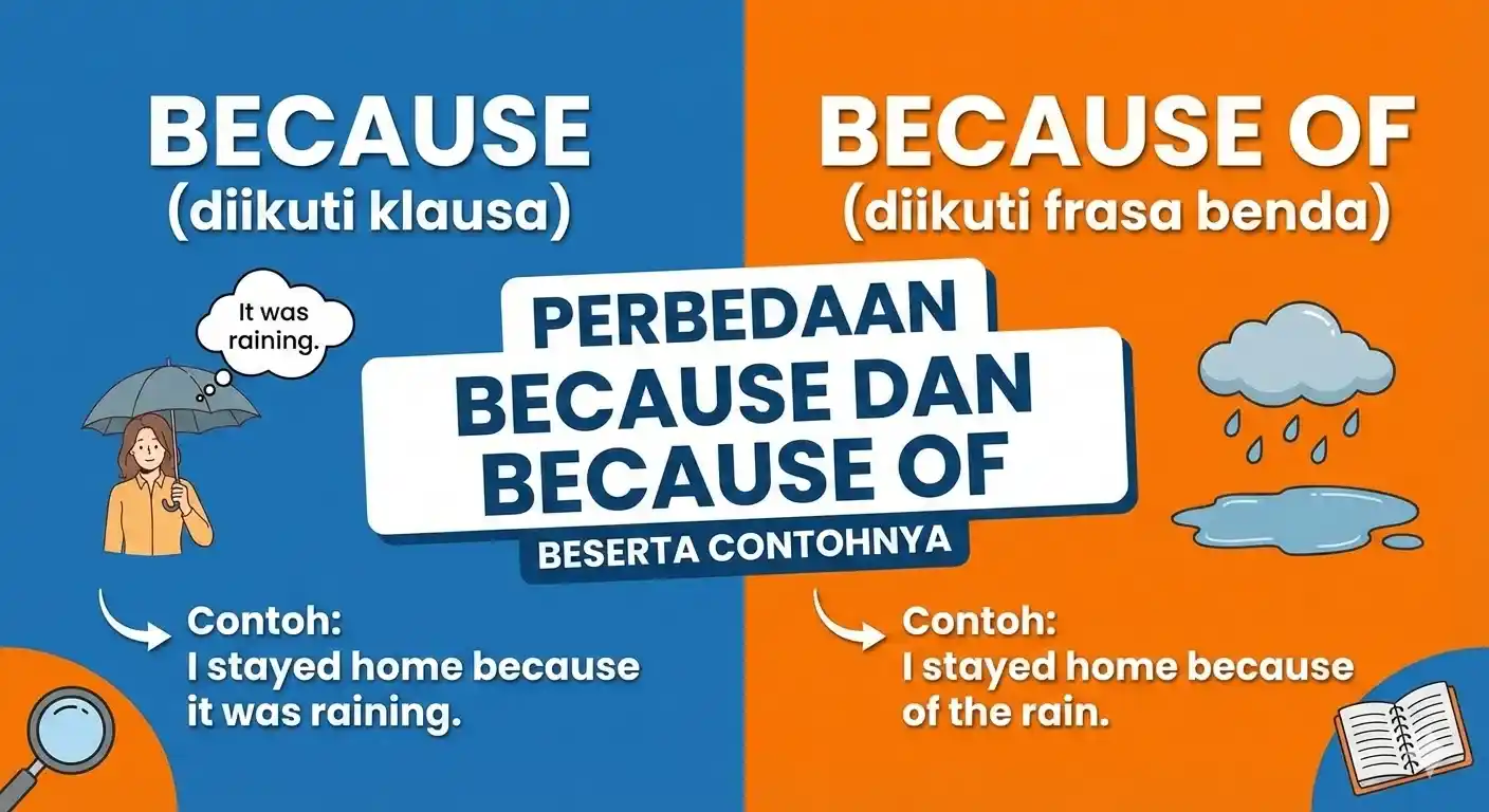 Perbedaan Because dan Because of beserta Contohnya