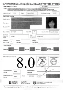 Apakah Sertifikat IELTS Bisa Diperpanjang? 1 Contoh berkas IELTS