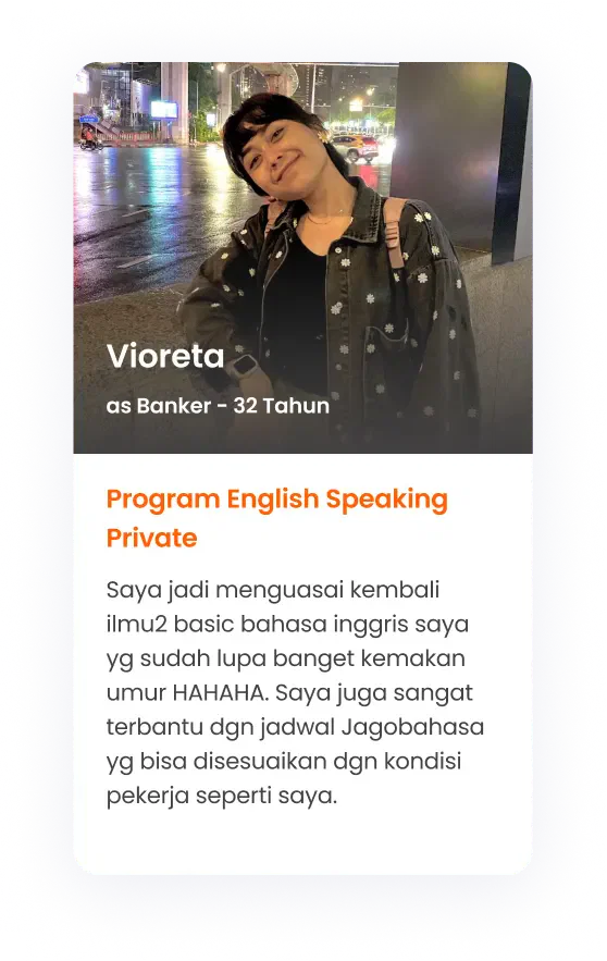 Testimoni Siswa Belajar dan Kursus/Les Bahasa inggris Jagobahasa