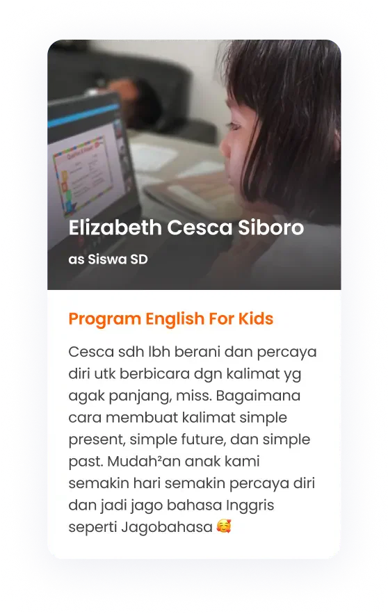 Testimoni Siswa Belajar dan Kursus/Les Bahasa inggris Jagobahasa